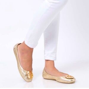 Tory Burch Gold Minnie Flats